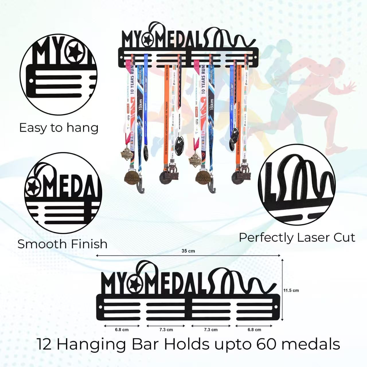 Medal Display Shelf Award Ribb - Model Kit Runner Organizer ulasan dan harga